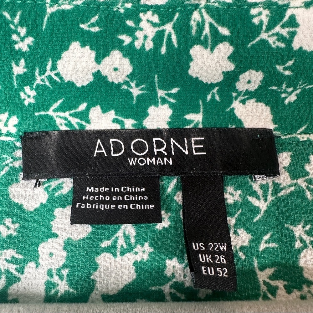 Adorne Floral Tiered Maxi Dress Size 22W Green Cottagecore Prairie Modest - Picture 10 of 14